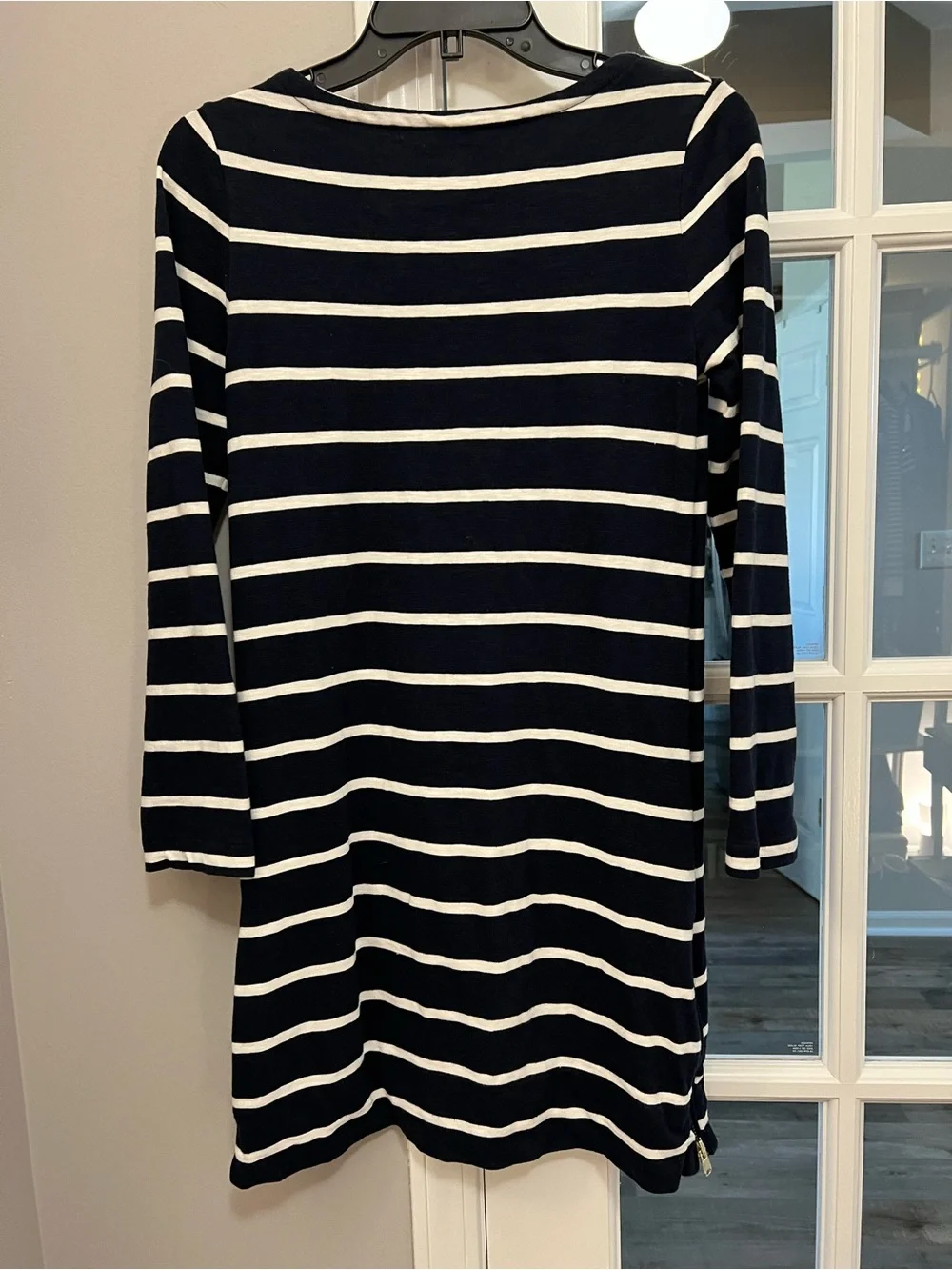 J. Crew Navy & white stripes dress with anchor Detail 100% cotton sz XXS likenew